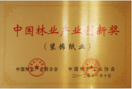 中國(guó)林產(chǎn)工業(yè)協(xié)會(huì)裝飾紙專業(yè)金獎(jiǎng)